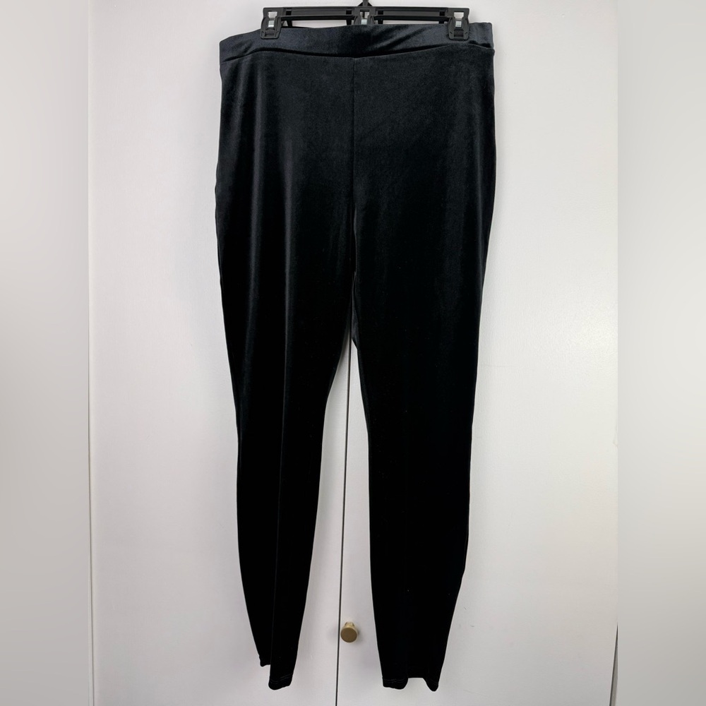 J. Crew Navy Black Velvet Pull-On Stretch Pants Size L‎ Style K3653